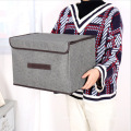 Linen Non-Woven Foldable Sundries Container Portable Dustproof Storage Box Clothes Storage Box
